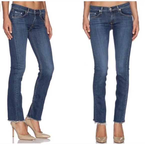 Rag & Bone Straight Leg Raw Hem Jeans in Clean La Paz Size 28 - Picture 1 of 7